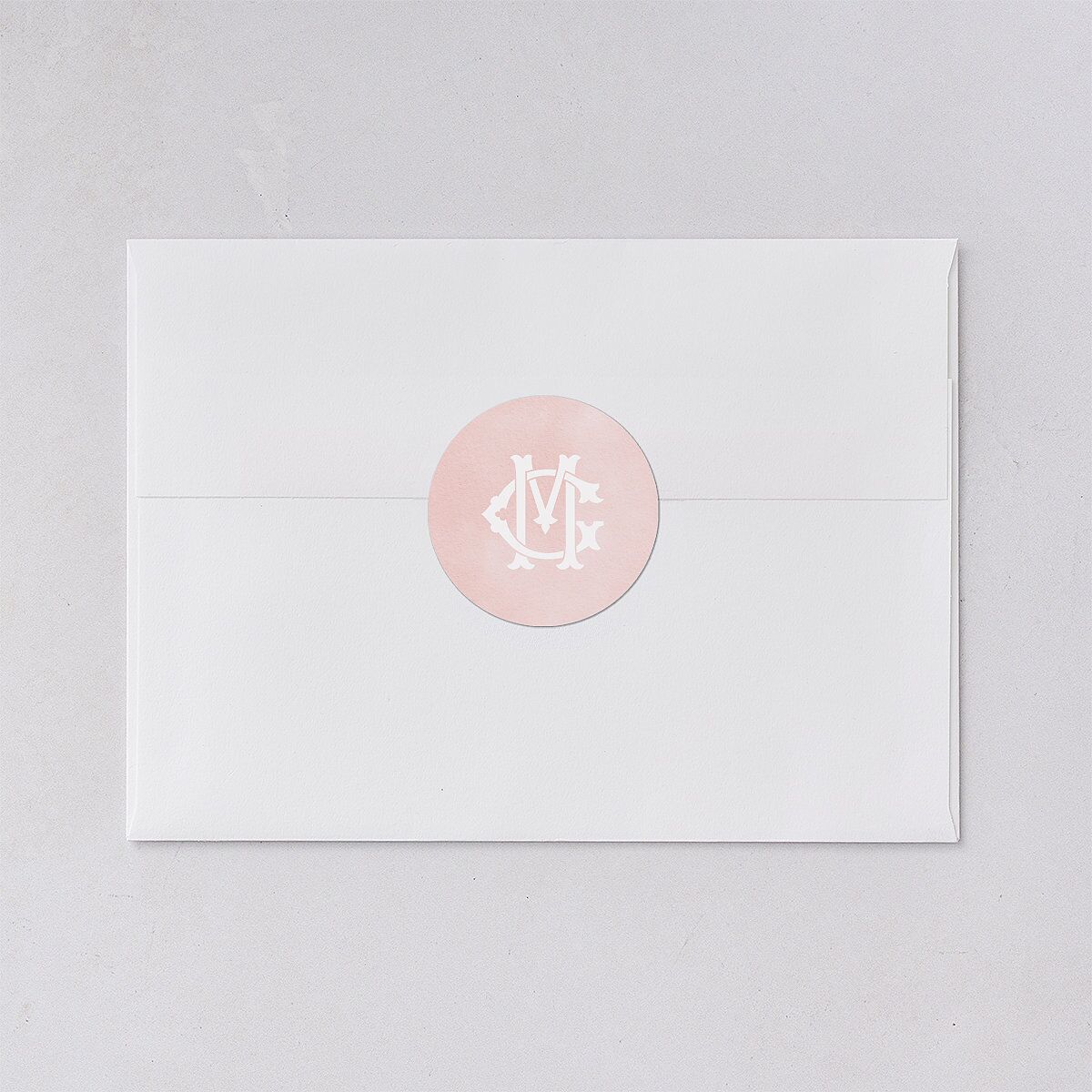 Maximalist Floral Crest Wedding Stickers Pink Cotton Circle