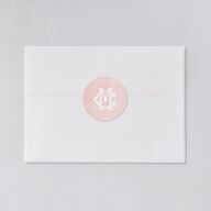 Maximalist Floral Crest Wedding Stickers Pink Cotton Circle