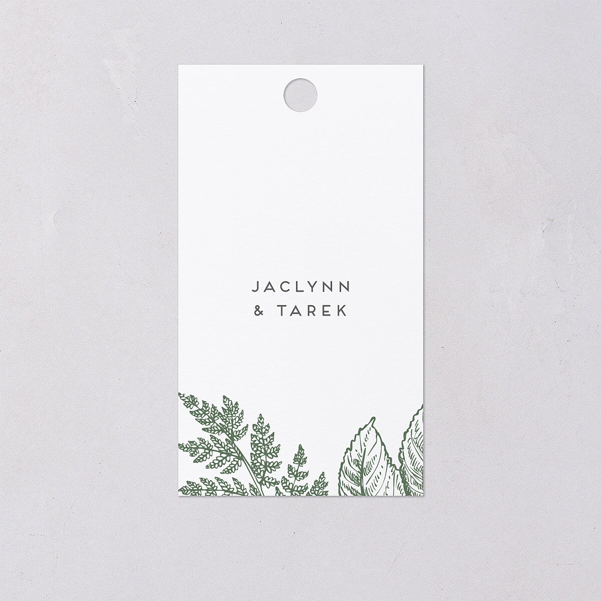 Botanical Frame Favor Gift Tags Hunter Green Signature