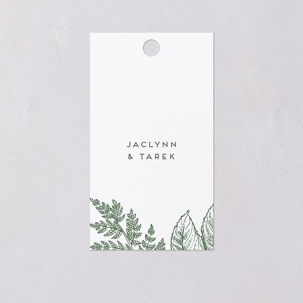 Botanical Frame Favor Gift Tags Hunter Green Signature
