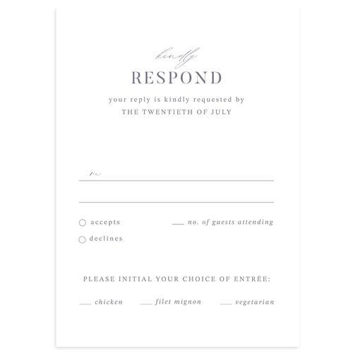 Elegant Gallery Tri Photo Wedding Response Cards Dusty Blue Signature Standard