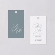 Elegant Photograph Favor Gift Tags Dusty Blue Signature