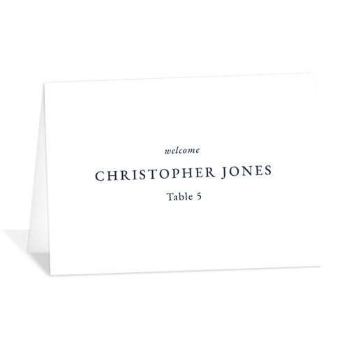 Elegant Reception Only Place Cards Navy Signature