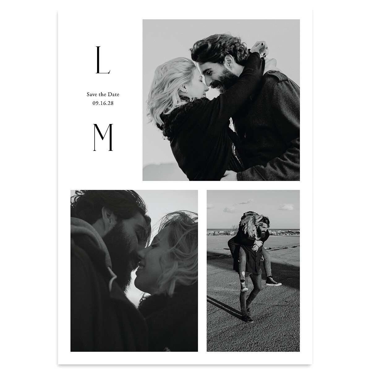 Editorial Monogram Save the Date Cards
