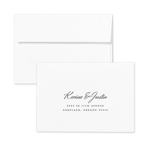 Vintage Lace Response Card Envelopes White Charcoal Return Address Signature Standard