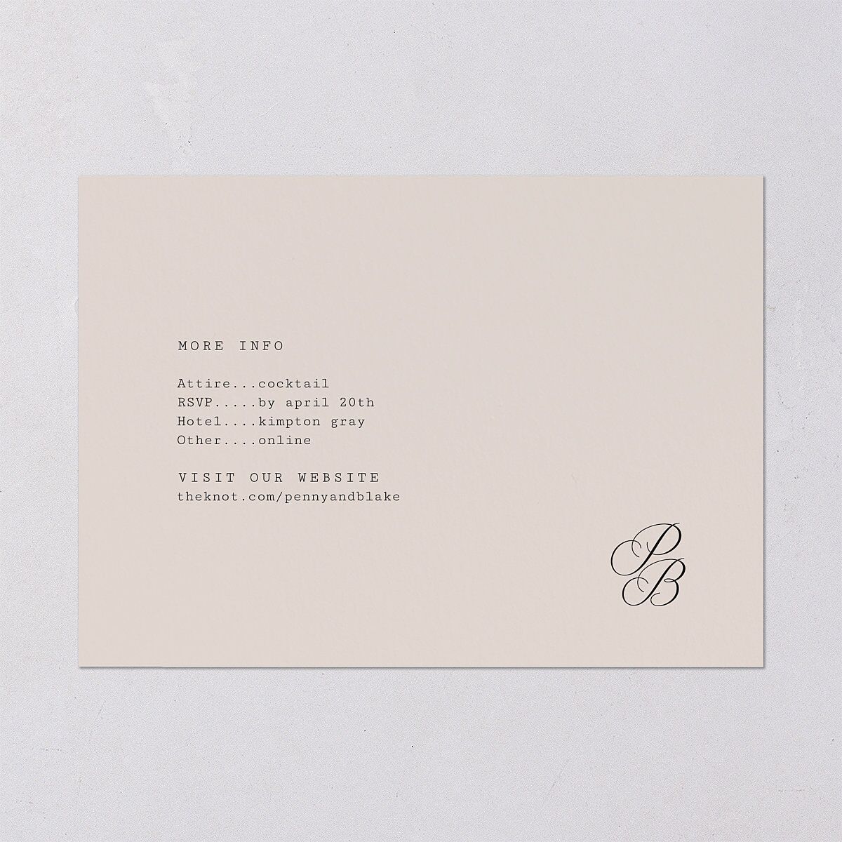 Vintage Script Wedding Invitations Midnight Signature Blank No Standard