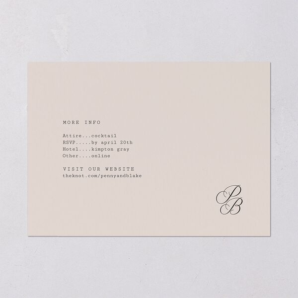 Vintage Script Wedding Invitations Midnight Signature Blank No Standard