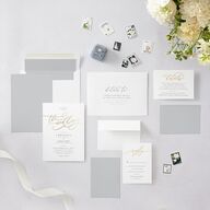 Romantic Calligraphy Foil Wedding Invitations Gold Silver Signature Blank No Standard