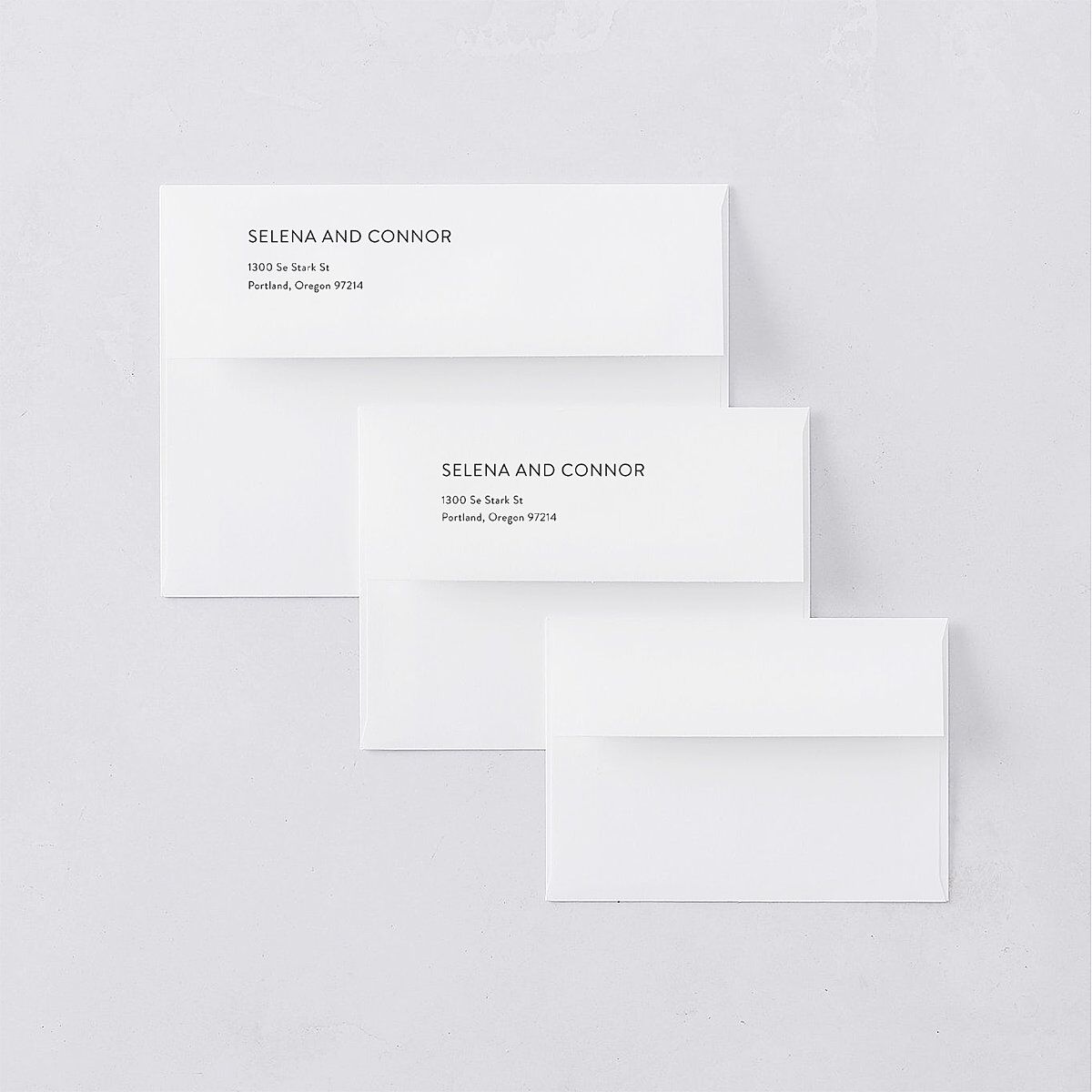 Floral Sprig Wedding Invitation Envelopes White Standard Canary Both Recipient and Return Addresses Signature