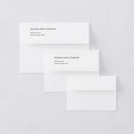 Floral Sprig Wedding Invitation Envelopes White Standard Canary Both Recipient and Return Addresses Signature
