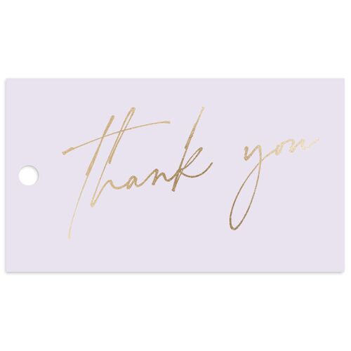 Just Love Favor Gift Tags Gold Sheer Lilac Signature