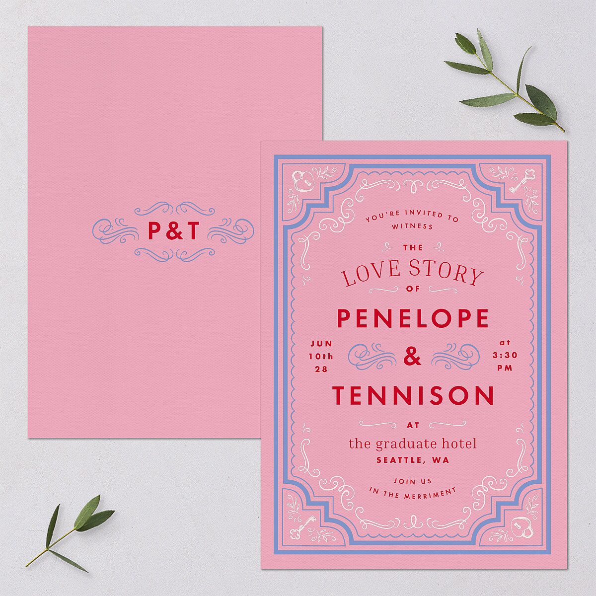 Cinematic Wedding Invitations Lily Signature Blank No Standard