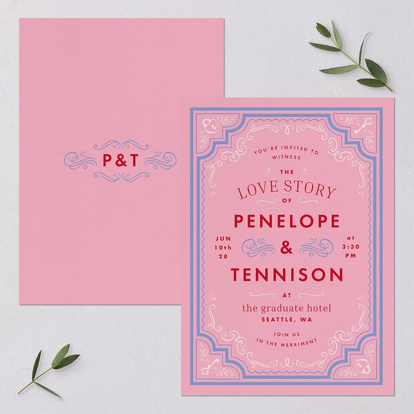 Cinematic Wedding Invitations Lily Signature Blank No Standard