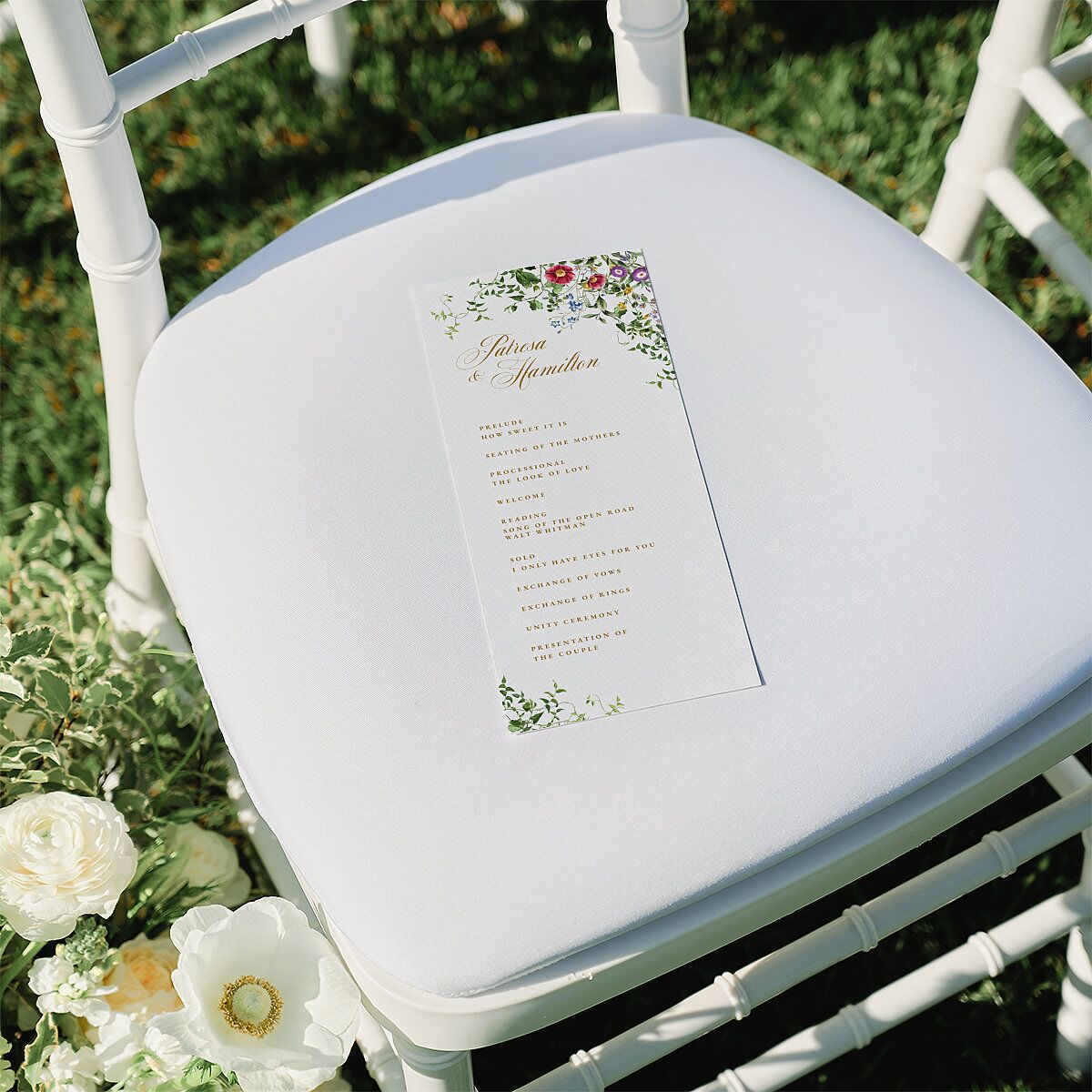 Opulent Garden Wedding Programs — view 4