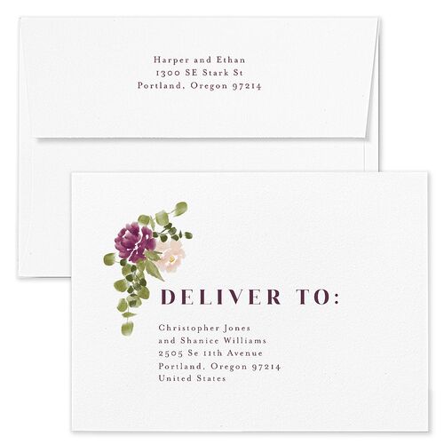 Fall Garland Wedding Invitation Envelopes Terracotta Rose Quartz Return Address Standard Signature