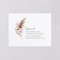 Bohemian Floral Hoop All-in-One Wedding Invitations Camel Signature Light Both Recipient and Return Addresses No