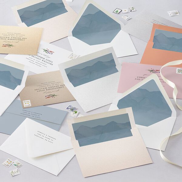Mountain Wildflowers Euro Envelope Liners Dusty Blue Luxe