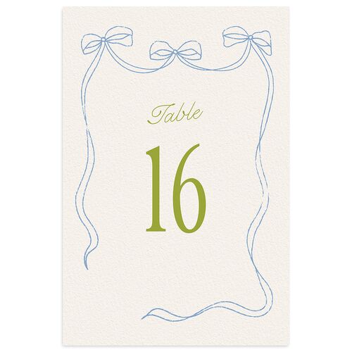 Modern Delicate Bows Table Numbers Peridot Signature