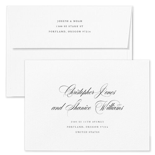 Formal Nautical Bridal Shower Invitation Envelopes White Midnight Both Recipient and Return Addresses Signature Standard