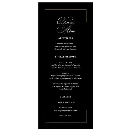 Gilded Wreath Menus Gold Licorice Signature