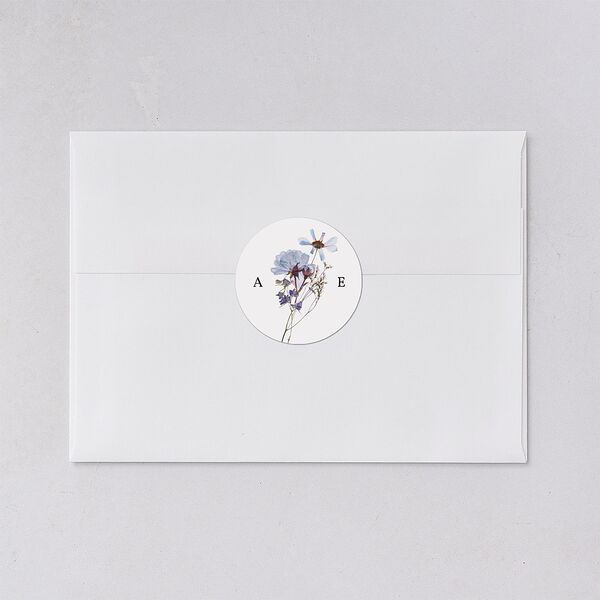 Pressed Flowers Wedding Stickers Regency Blue