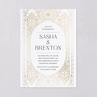Chapel Arch Wedding Invitations Gold Pure White Signature Blank No Standard