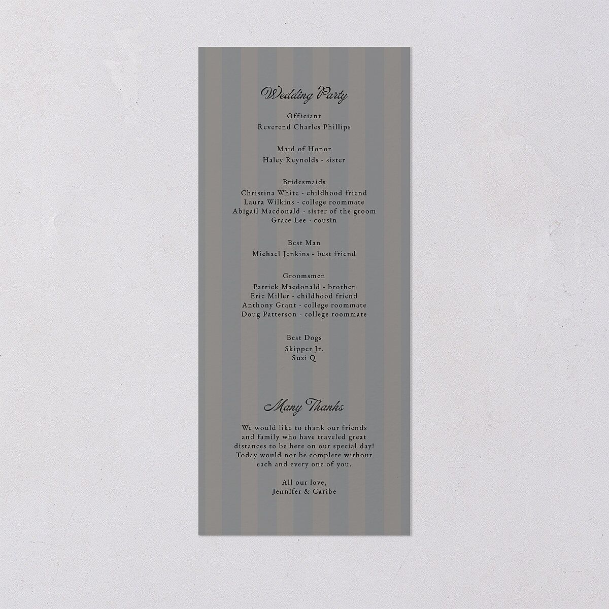 Vintage Romantic Photo Wedding Programs Medieval Grey Signature