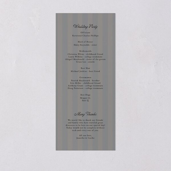 Vintage Romantic Photo Wedding Programs Medieval Grey Signature