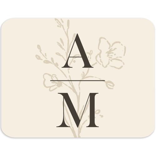 Rustic Monogram Wedding Stickers Sand Rounded
