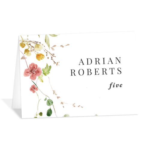Delicate Wildflower Place Cards Peach Pink Signature