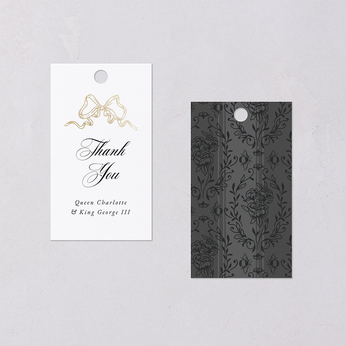 Rose Garden Crest Favor Gift Tags by Bridgerton Gold Pure White Signature