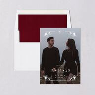 Gothic Date Save the Date Cards Garnet Signature smooth Blank No Standard