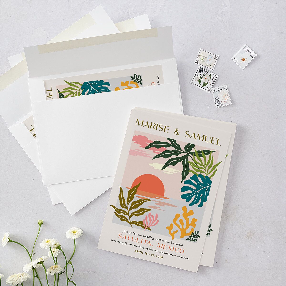 Impressionist Paradise Wedding Invitations — view 4