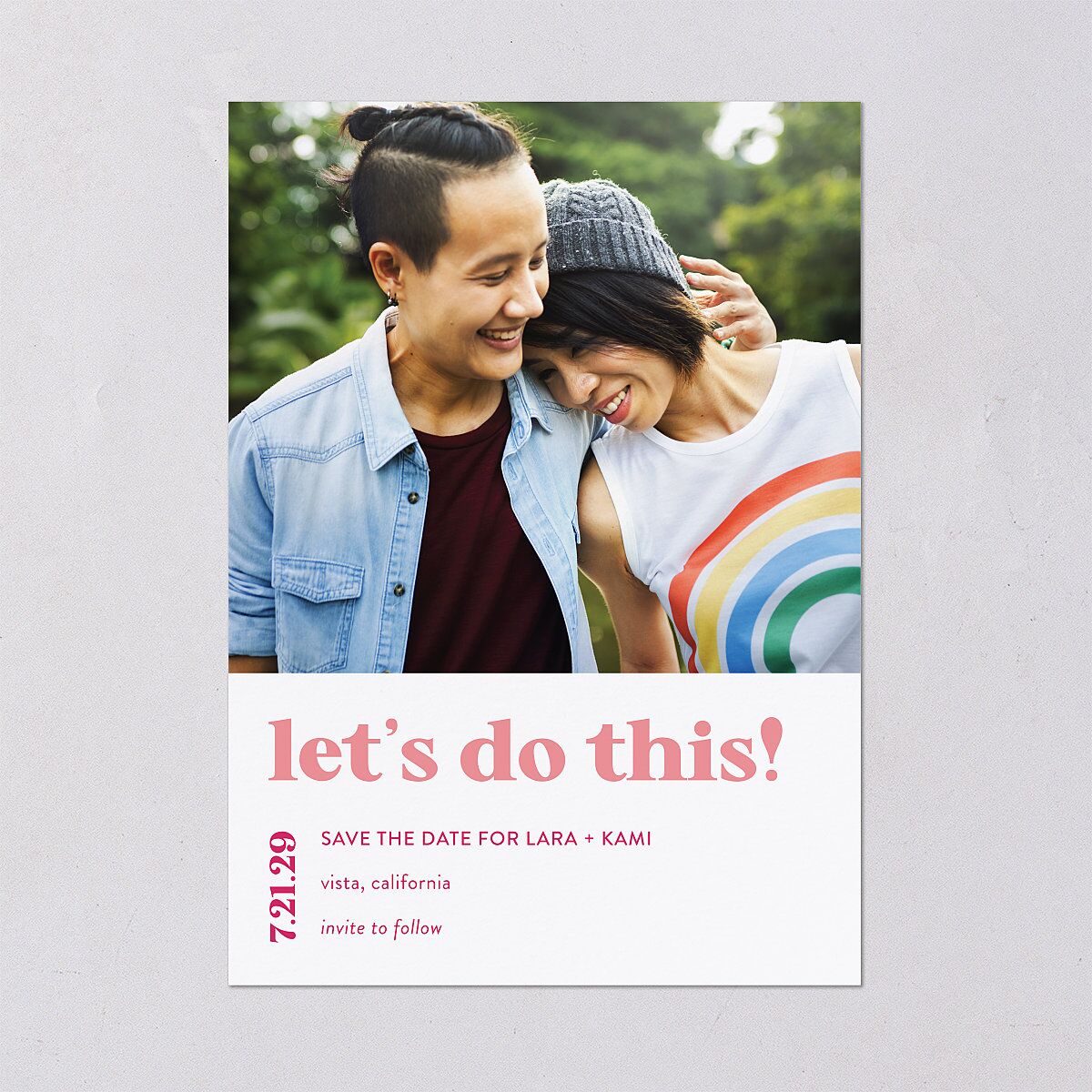 Vibrant Bold Save The Date Cards Hot Pink Signature smooth Blank No
