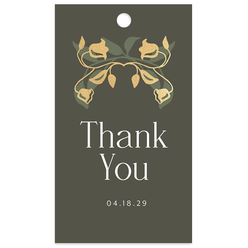 Rustic Nouveau Favor Gift Tags Gold Hunter Green Signature