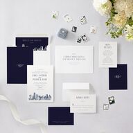 Dallas Skyline Wedding Invitations Royal Blue Signature Blank No Standard
