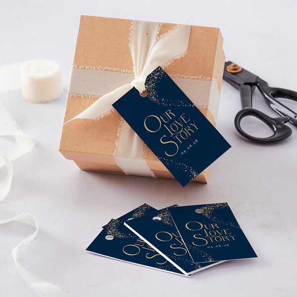 Be Our Guest Favor Gift Tags Gold Navy Signature