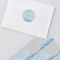 Scenic Denver Colorado Wedding Stickers Pastel Blue
