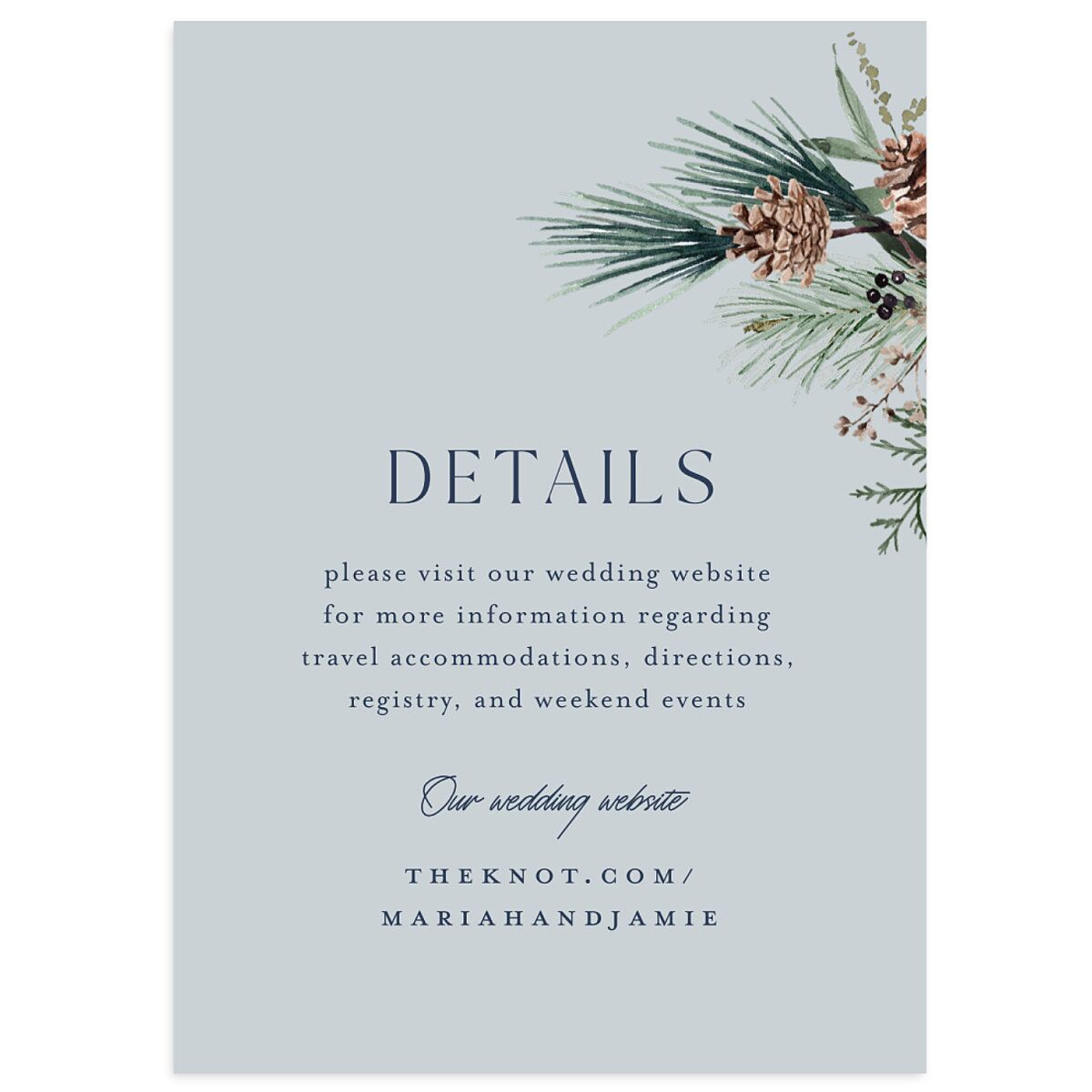 Rustic Pine Wedding Enclosure Cards