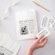 Newspaper Favor Gift Tags Pure White Signature