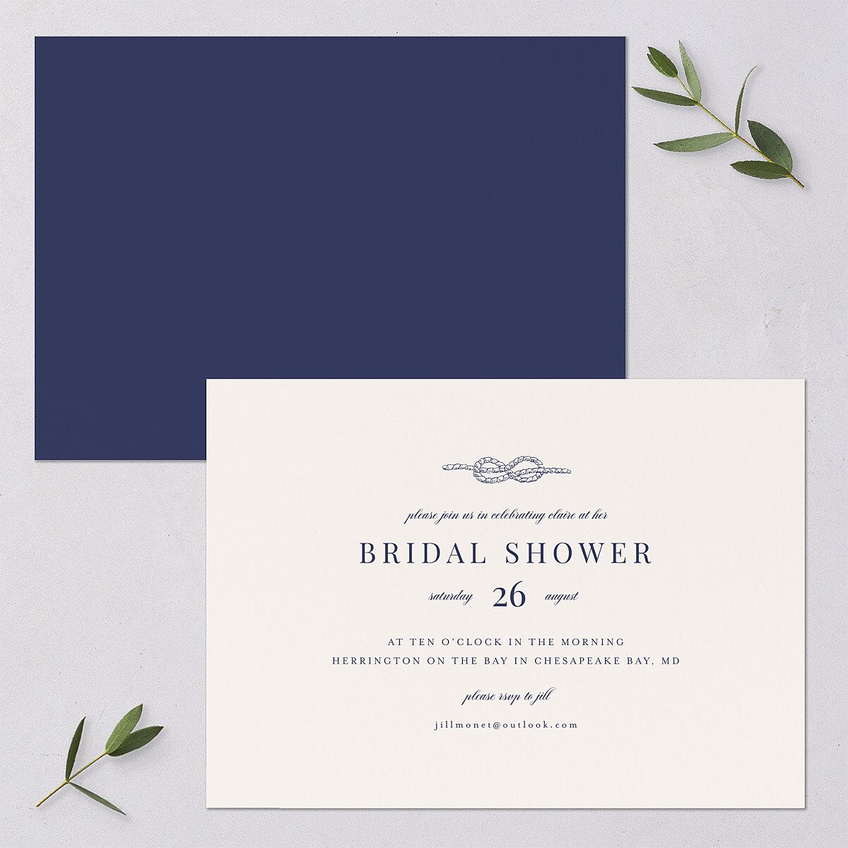 Elegant Lighthouse Foil Bridal Shower Invitations — view 1