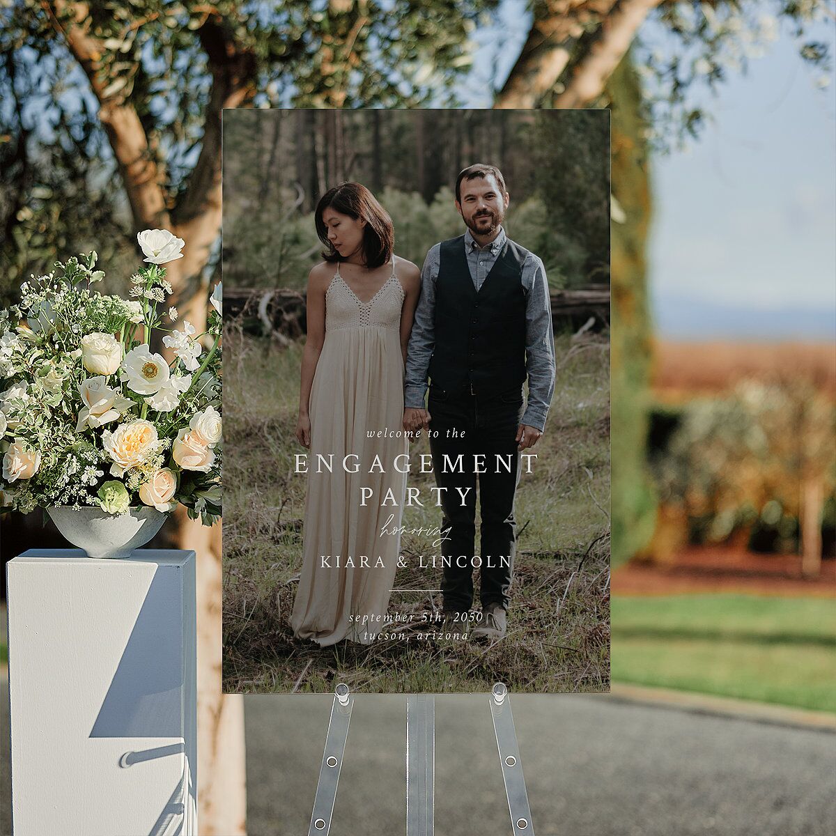 Captured Love Engagement Party Standard Welcome Sign Large Pure White Standard Indoor Foam Core L Welcome