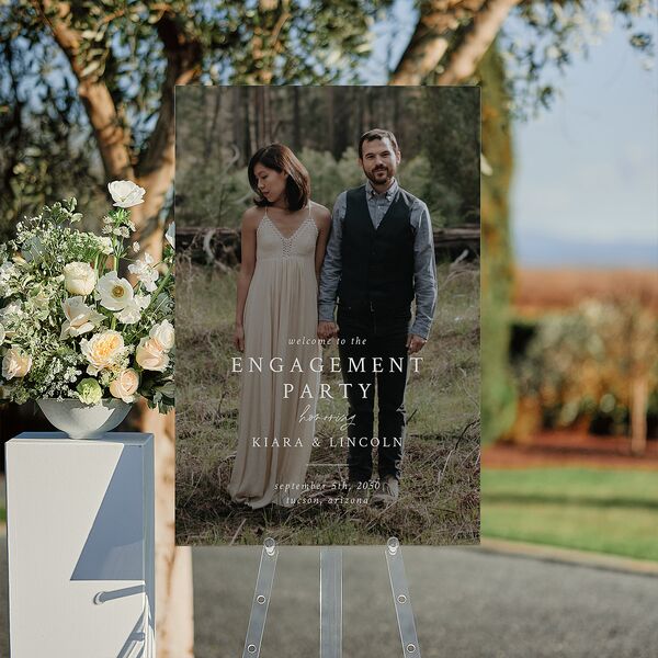 Captured Love Engagement Party Standard Welcome Sign Large Pure White Standard Indoor Foam Core L Welcome