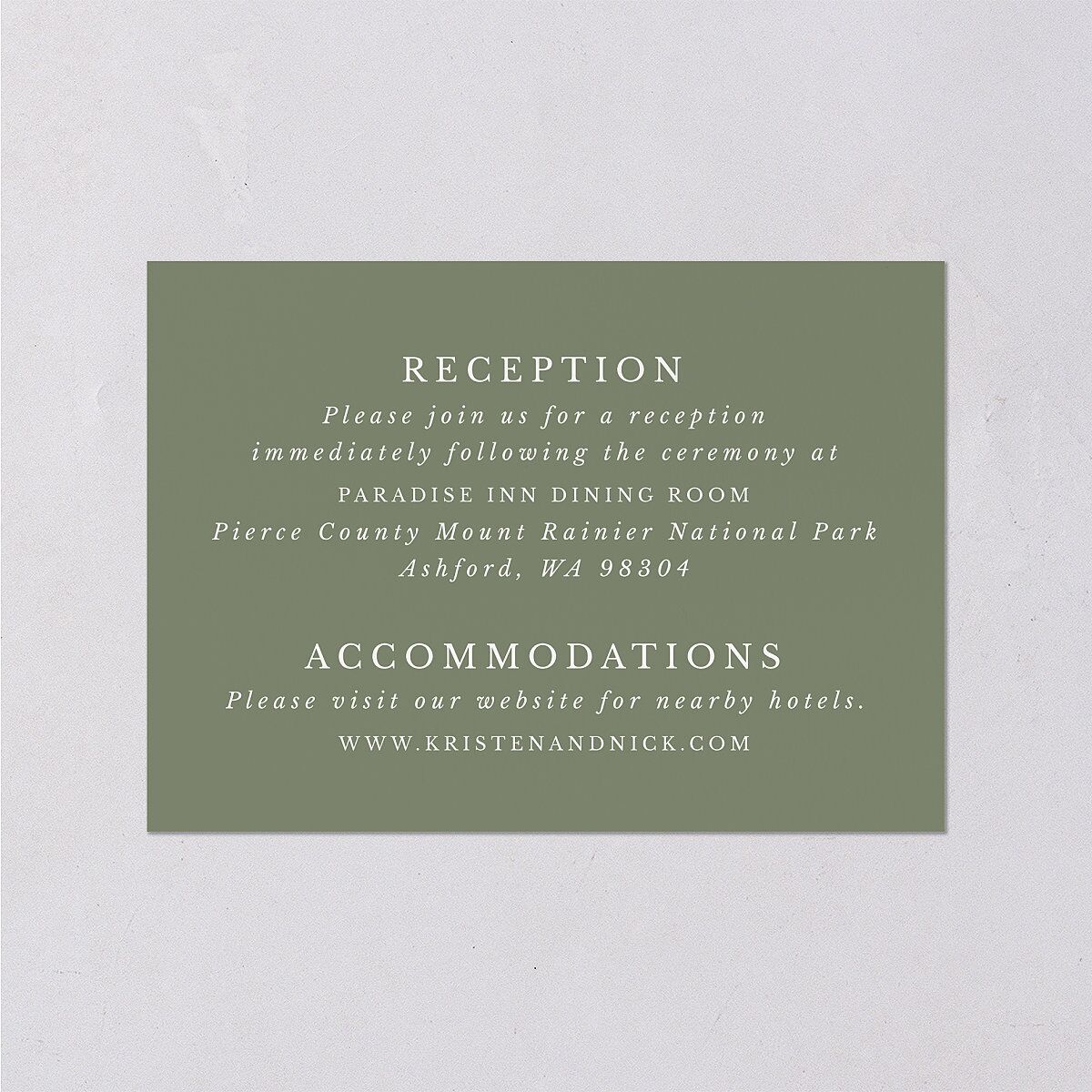 Eucalyptus Frame Wedding Enclosure Cards Pure White Signature Standard