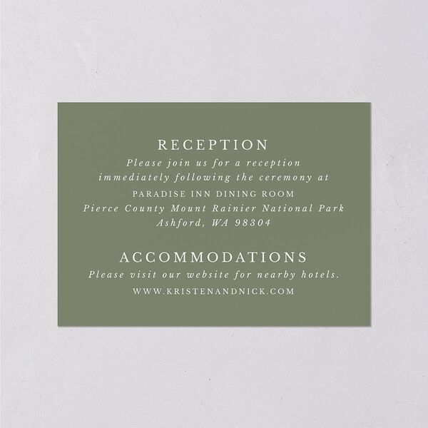 Eucalyptus Frame Wedding Enclosure Cards Pure White Signature Standard