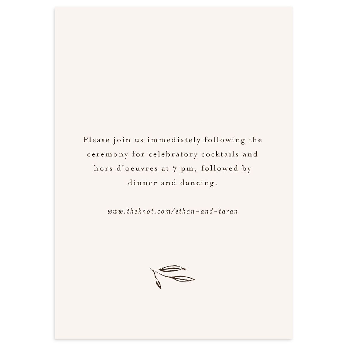 Minimal Leaves Wedding Enclosure Cards