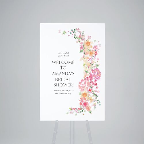 Off The Market Pastel Flower Arch Bridal Shower Standard Welcome Sign Large Pink Cotton Standard Indoor Foam Core L Welcome