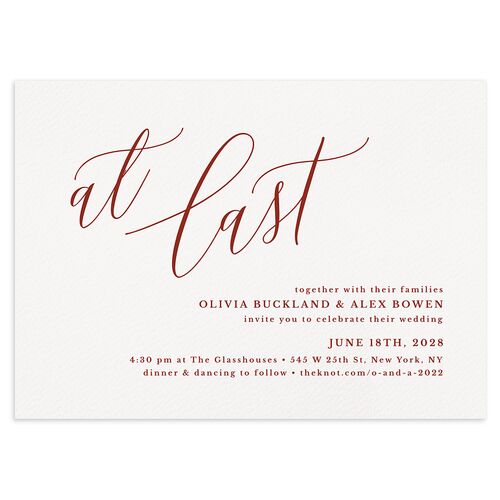At Last Wedding Invitations Rust Signature Blank No Standard