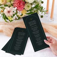 Gatsby Deco Arch Wedding Programs Dark Emerald Signature