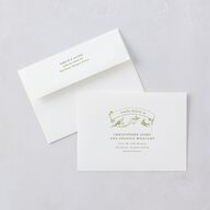 Vintage Toile Foil Wedding Invitations Gold Greenery Signature Blank No Standard